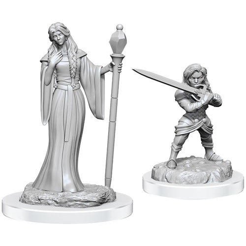 Critical Role Unpainted Miniatures - F Human Wizard and Halfling HW (90550)