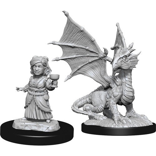 D&D Miniatures - Silver Wrymling and Halfling (90153)