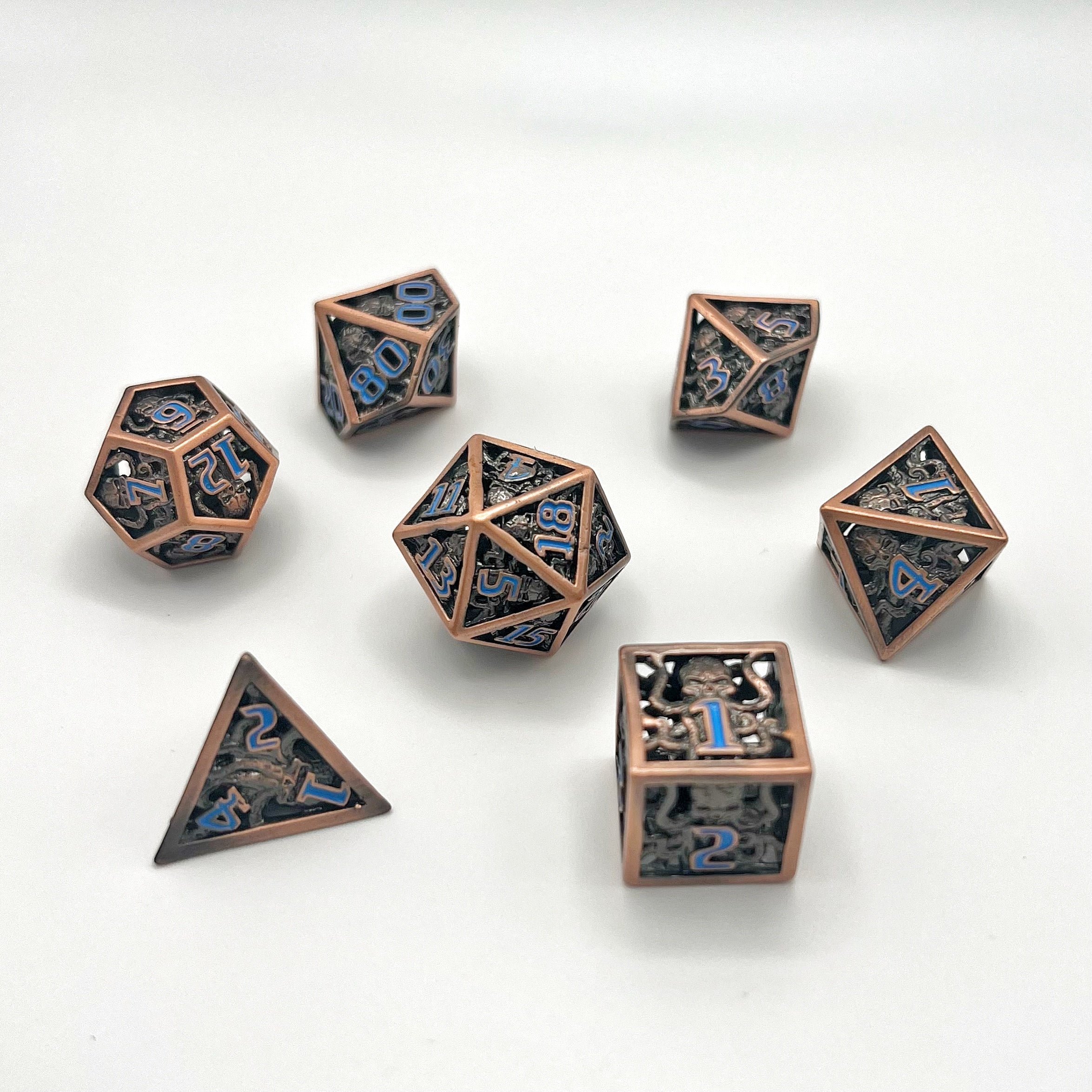 Spiderman Hollow Dice Set - Copper w/ Blue