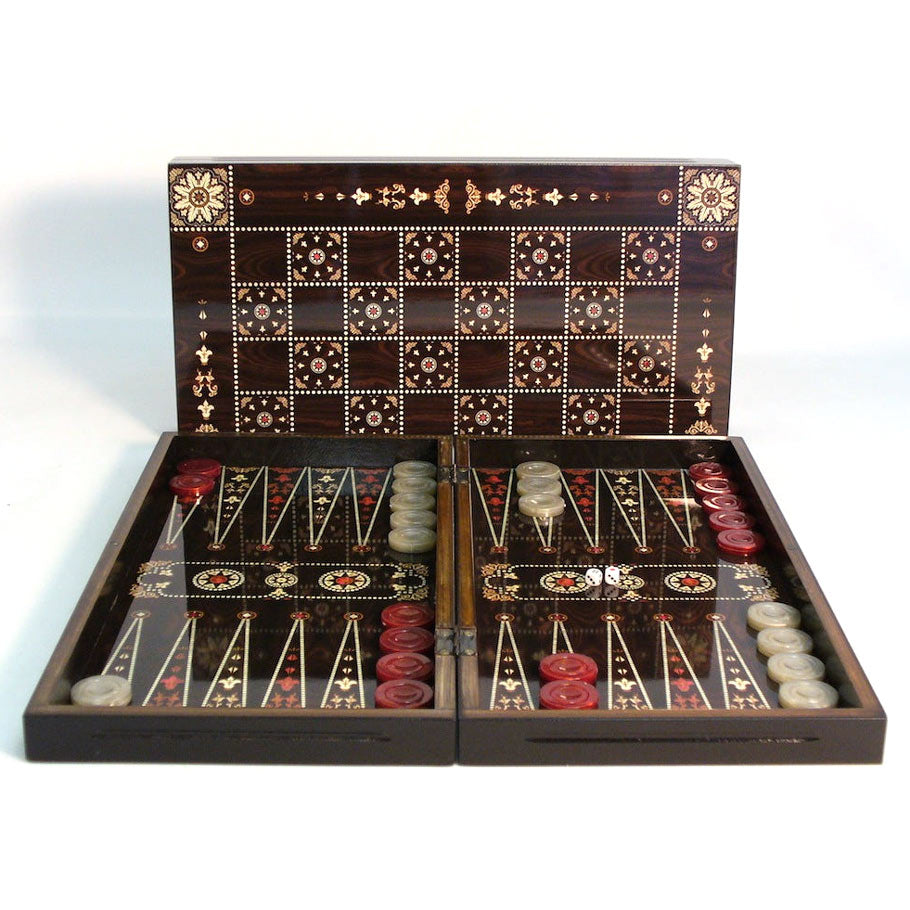 Backgammon - 19" Flower Decoupage