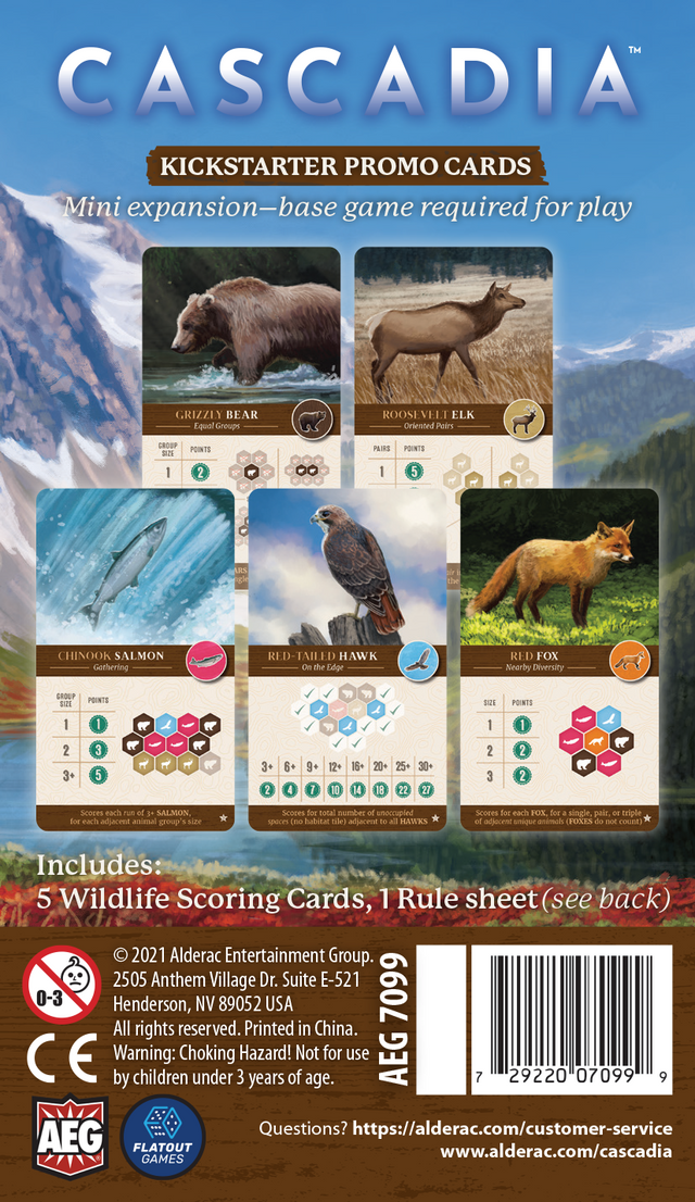 Cascadia - Kickstarter Wildlife Scoring Cards