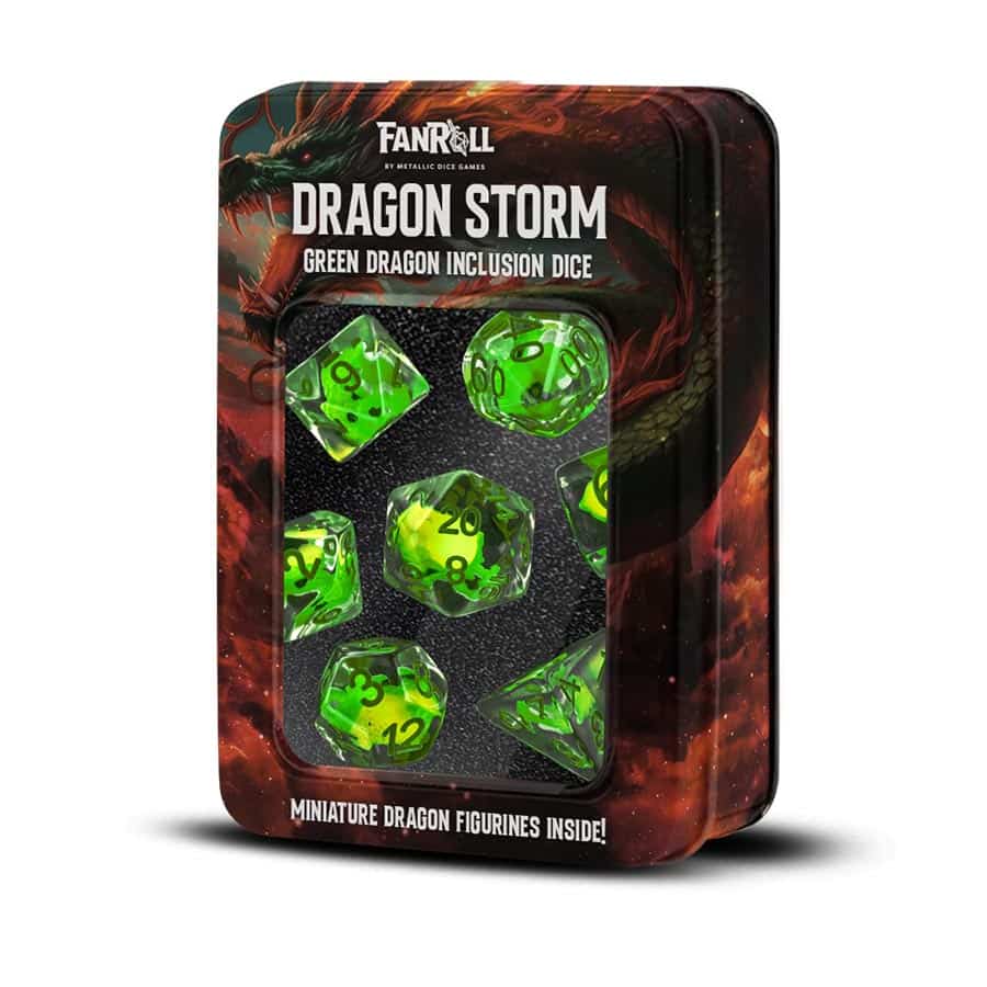 Fanroll RPG Dice Set - Dragon Storm: Green Dragon