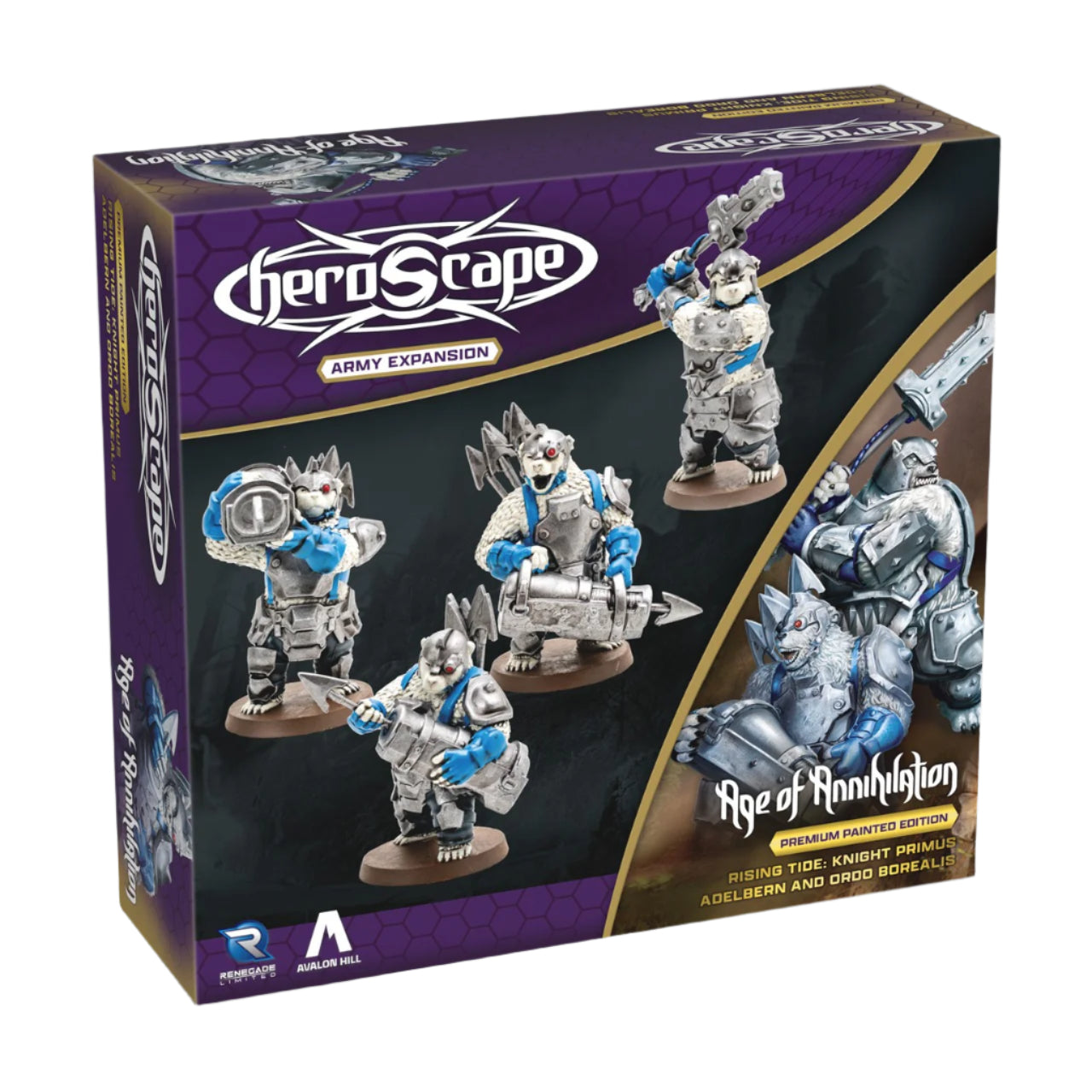 Heroscape: Rising Tide - Knight Primus Adelbern & Ordo Borealis Army Expansion (Painted)