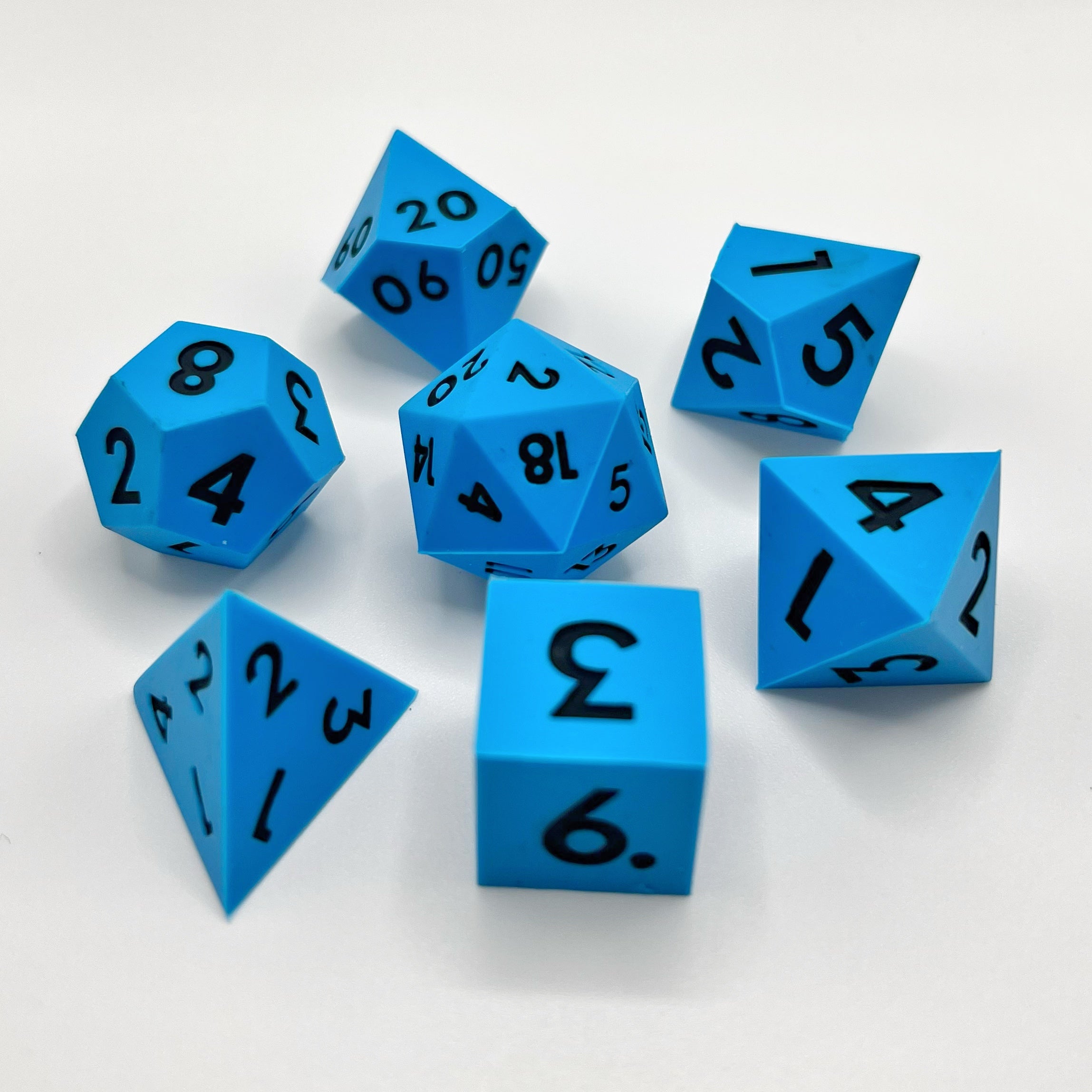 Silicone Sharp Edge Dice Set - Blue w/ Black